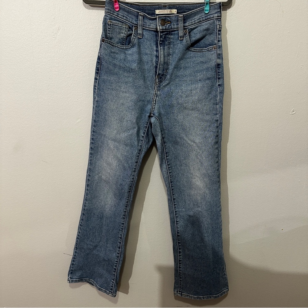 Levi’s (26Wx29L) High Waisted Crop Flare  Blue Women's Jeans - Picture 14 of 16